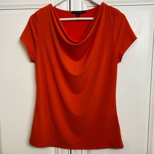Studio by Liz Claiborne Size Medium Short Sleeve Blouse with Cowl Neck Orange